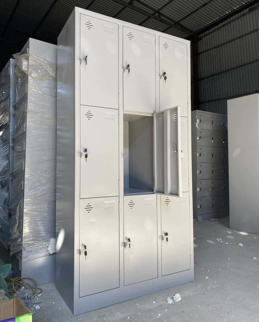 Tủ locker hàn liền 9 ngăn